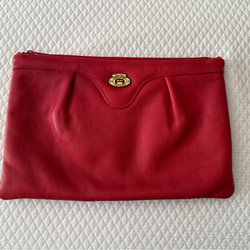 Etienne Aigner Red Leather Clutch